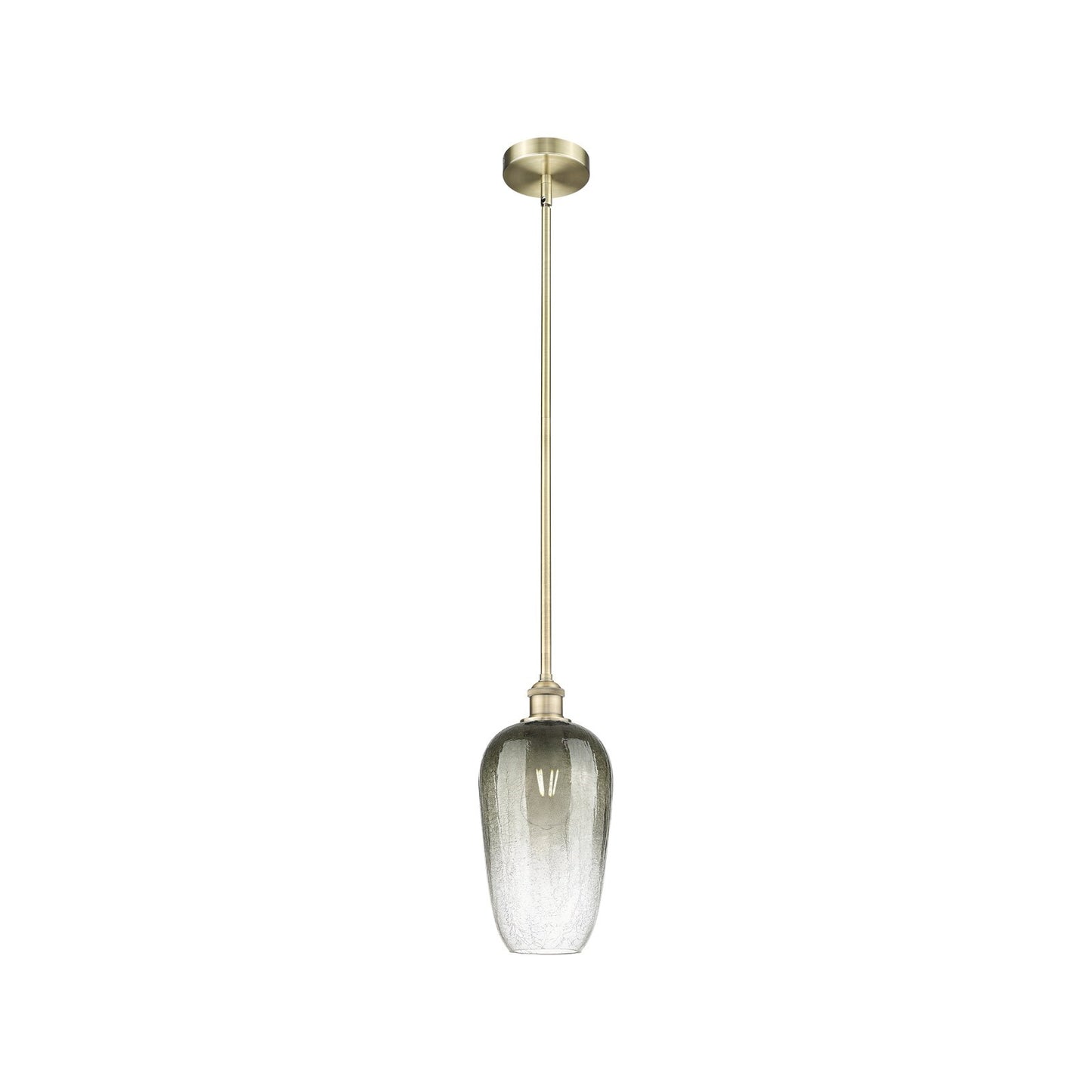 Innovations Brookhaven Flute 7in 1-Light Mini Pendant | Industrial Antique Brass Steel and Slate Glass | Kitchen Island & | Model 616-1S-AB-G484-7SL