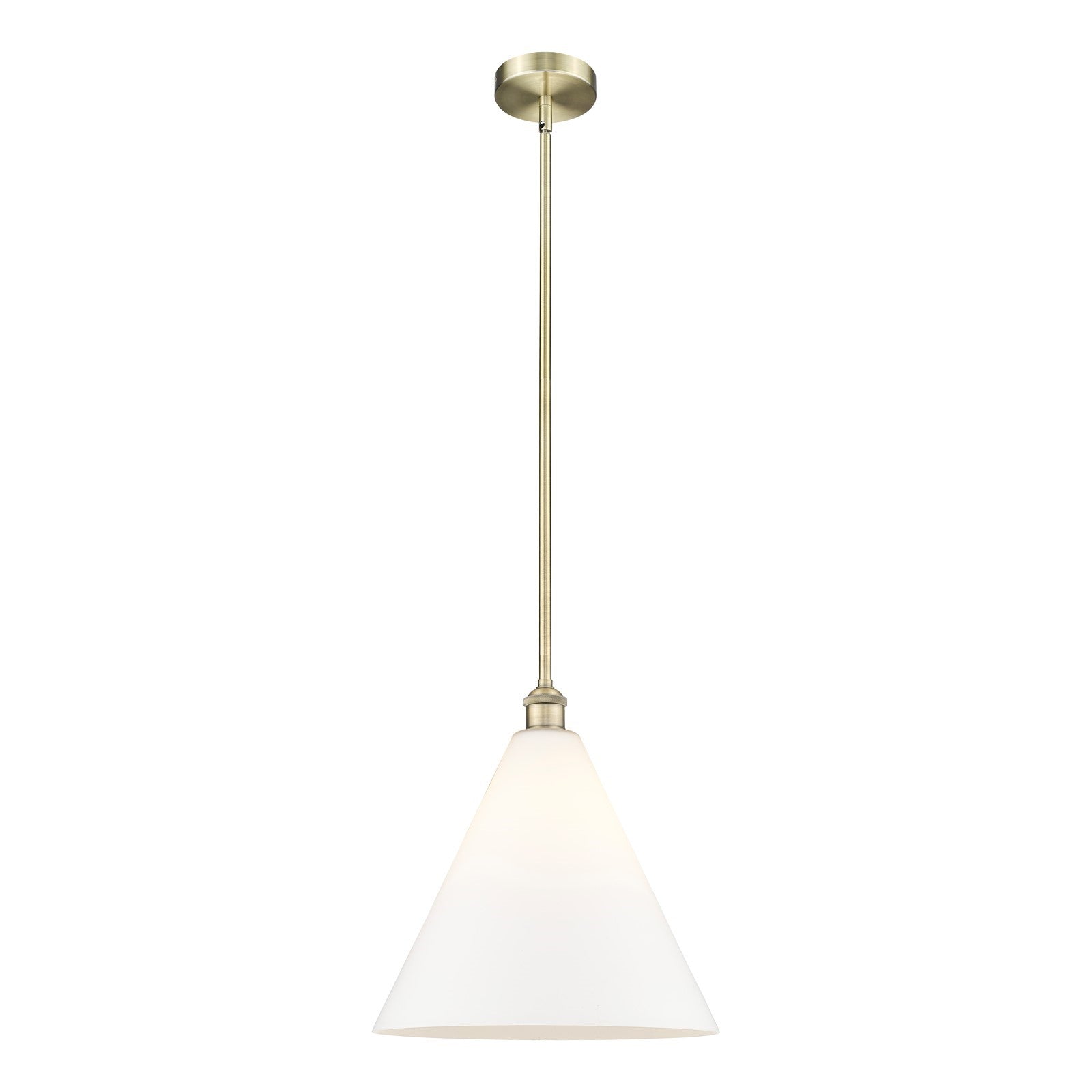 Innovations Berkshire 16in 1-Light Pendant | Industrial Antique Brass Steel and Matte White Glass | Kitchen Island & Dining Room | Model 616-1S-AB-GBC-161