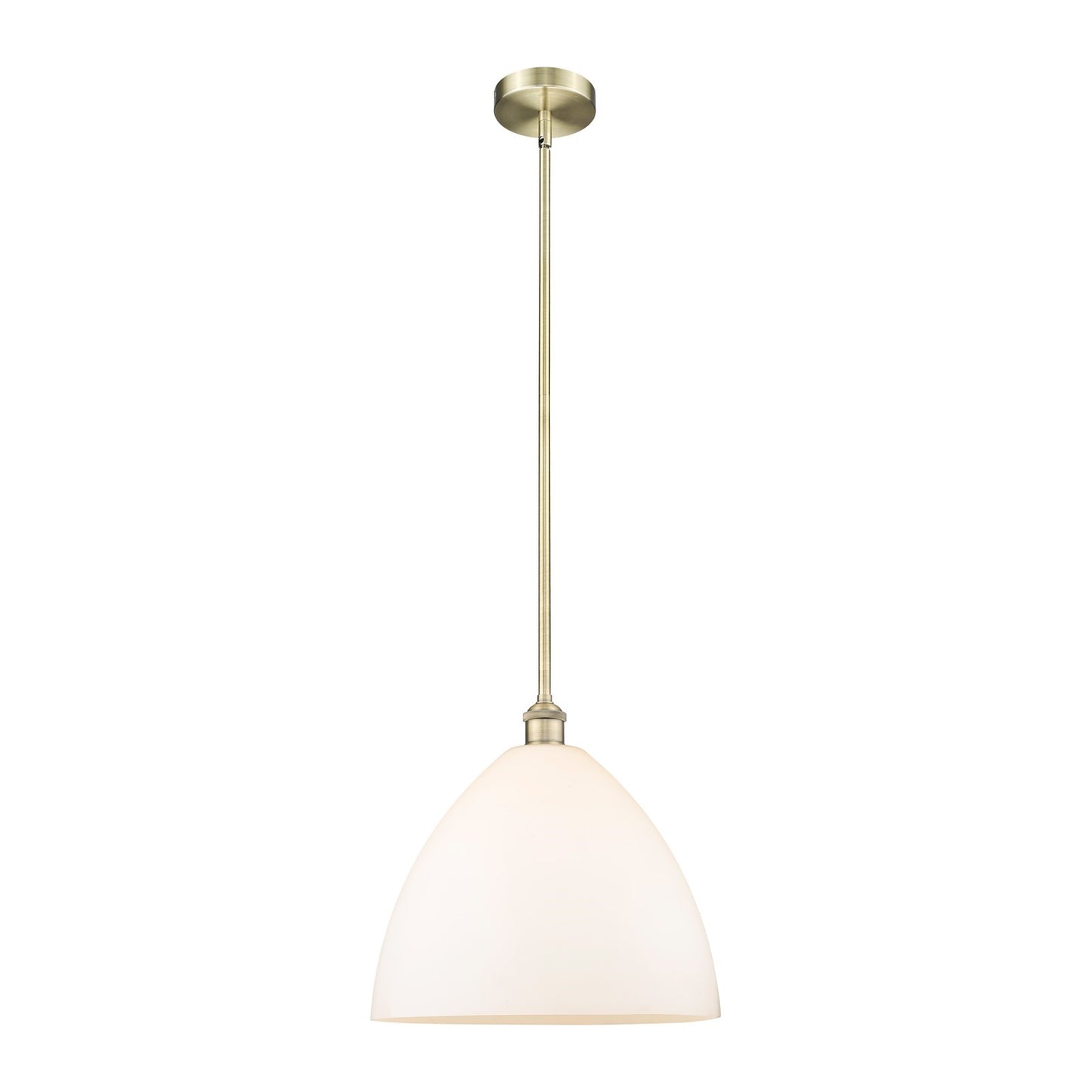 Innovations Bristol 16in 1-Light Pendant | Industrial Antique Brass and Matte White Glass | Kitchen Island & Dining Room | Model 616-1S-AB-GBD-161-LED