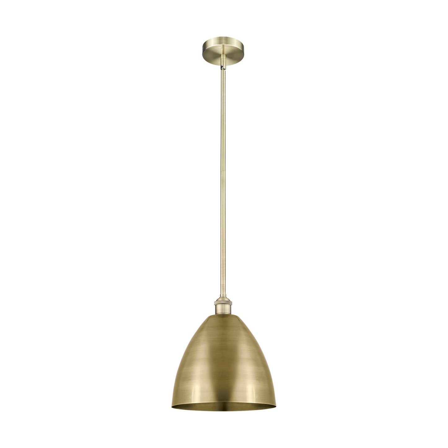Innovations Bristol 12in 1-Light Mini Pendant | Industrial Farmhouse Antique Brass Steel and Metal Shade | Kitchen Island & | Model 616-1S-AB-MBD-12-AB
