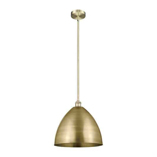 Innovations Bristol 16in 1-Light Mini Pendant | Industrial Antique Brass Steel and Cast Brass Metal Shade | Kitchen Island | Model 616-1S-AB-MBD-16-AB-LED