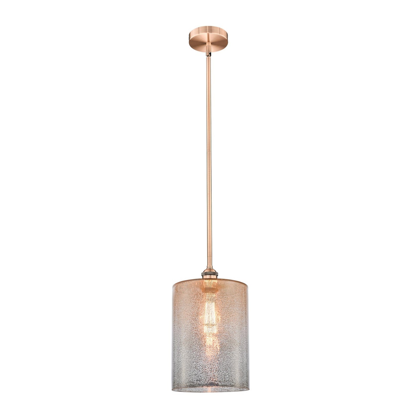 Innovations Cobbleskill 9in 1-Light Mini Pendant | Industrial Art Nouveau Antique Copper Steel and Mercury Glass | Kitchen Island | Model 616-1S-AC-G116-L