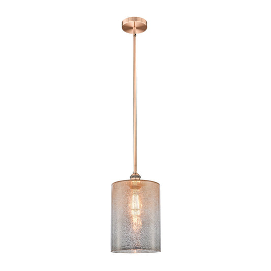 Innovations Cobbleskill 9in 1-Light Mini Pendant | Industrial Antique Copper Steel and Mercury Glass | Kitchen Island & | Model 616-1S-AC-G116-L-LED