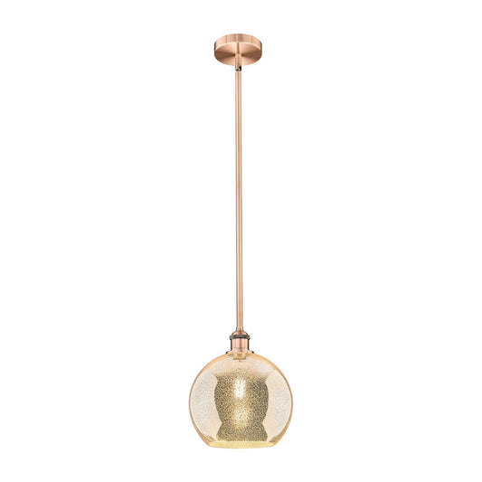 Innovations Athens 10in 1-Light Mini Pendant | Industrial Antique Copper Steel and Mercury Glass | Kitchen Island & Dining Room | Model 616-1S-AC-G128-10