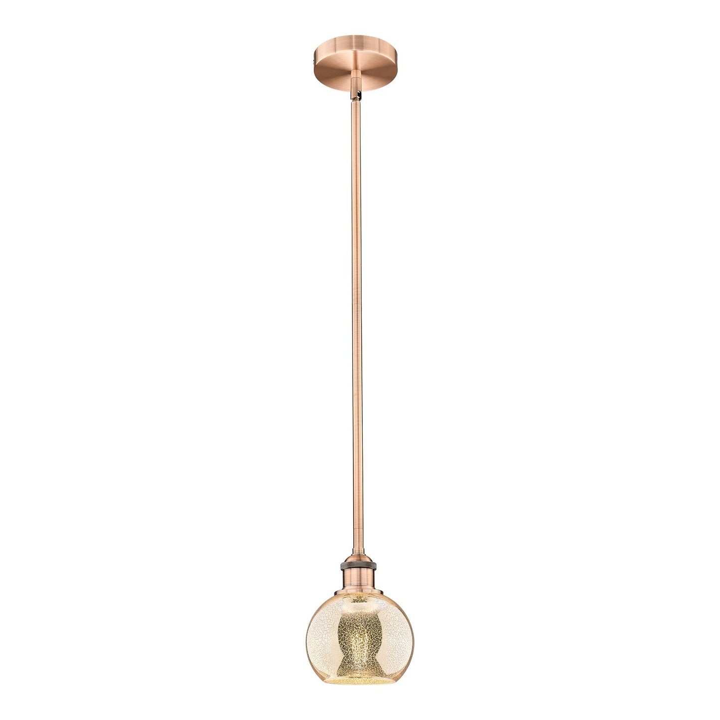 Innovations Athens 6in 1-Light Mini Pendant | Industrial Antique Copper and Mercury Glass | Kitchen Island & Dining Room | 5.88 x | Model 616-1S-AC-G128-6