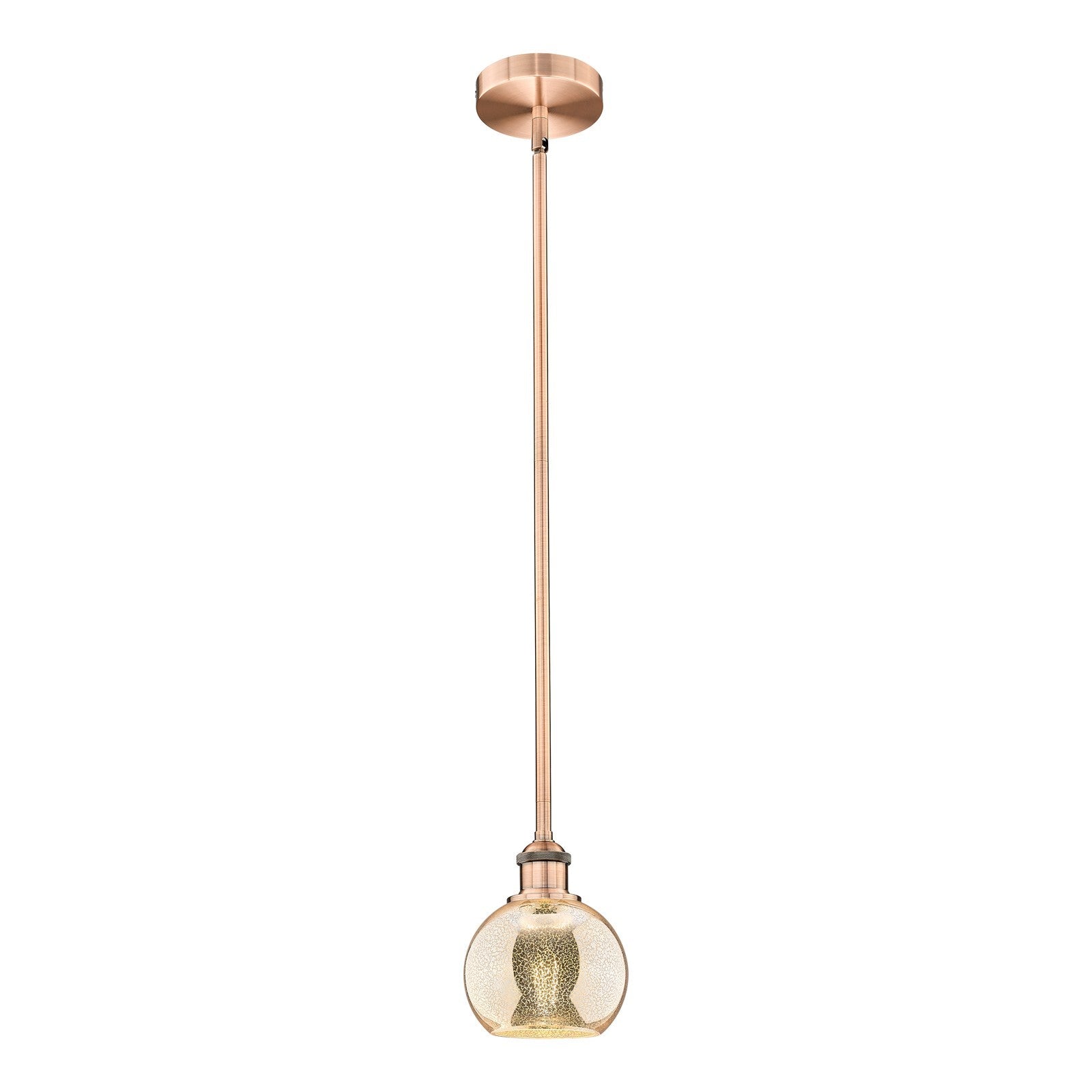 Innovations Athens 6in 1-Light Mini Pendant | Industrial Antique Copper and Mercury Glass | Kitchen Island & Dining Room | 5.88 x | Model 616-1S-AC-G128-6