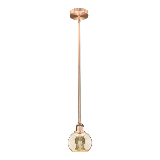 Innovations Athens 6in 1-Light Mini Pendant | Industrial Antique Copper and Mercury Glass | Kitchen Island & Dining Room | 5.88 x | Model 616-1S-AC-G128-6