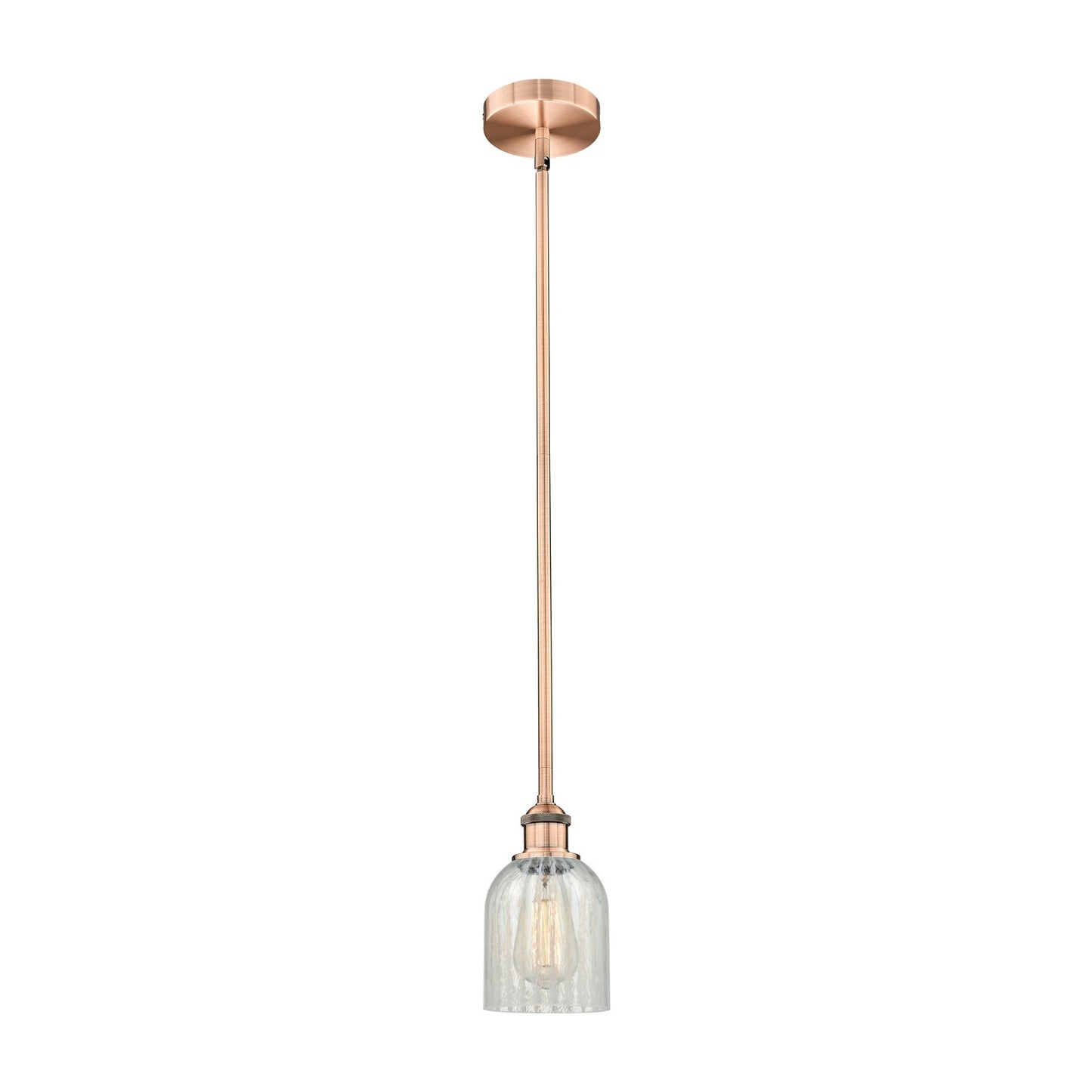 Innovations Caledonia 5in 1-Light Mini Pendant | Industrial Antique Copper Steel and Mouchette Glass | Kitchen Island & Dining | Model 616-1S-AC-G2511