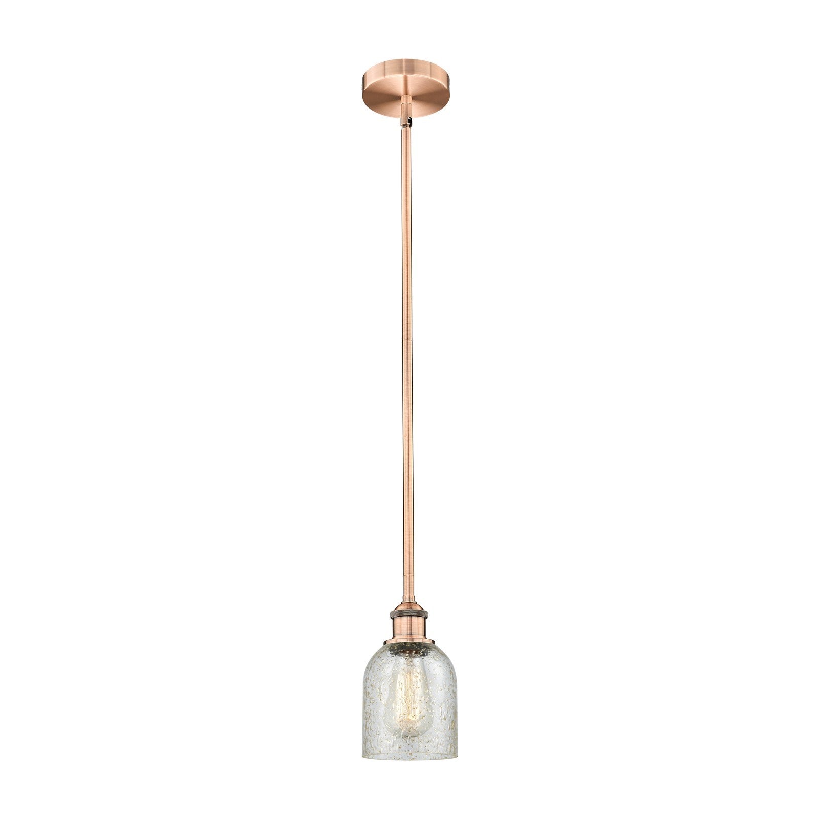 Innovations Caledonia 5in 1-Light Mini Pendant | Industrial Antique Copper Steel and Mica Glass | Kitchen Island & Dining Room | Model 616-1S-AC-G259-LED