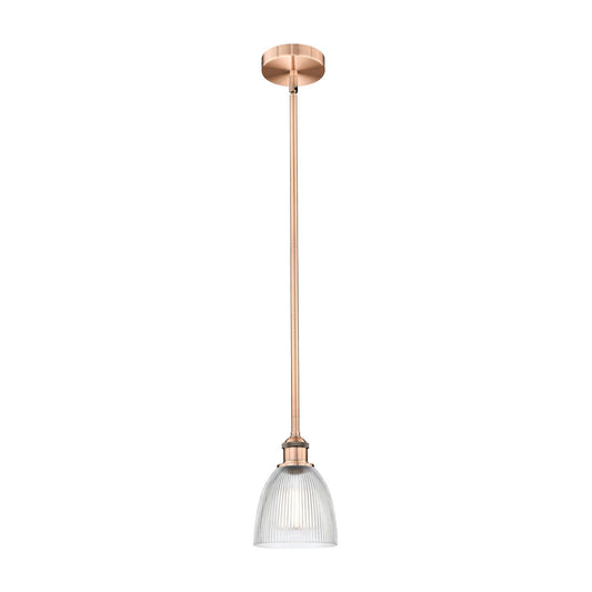 Innovations Castile 6in 1-Light Mini Pendant | Industrial Antique Copper Steel and Clear Glass | Kitchen Island & Dining Room | 6 x | Model 616-1S-AC-G382