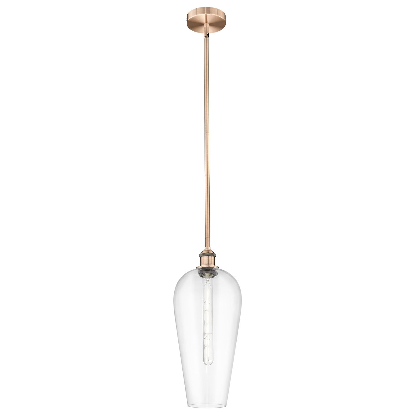 Innovations Chelsea 8in 1-Light Mini Pendant | Industrial Antique Copper Steel and Clear Glass | Kitchen Island & Dining Room | Model 616-1S-AC-G456-8CL