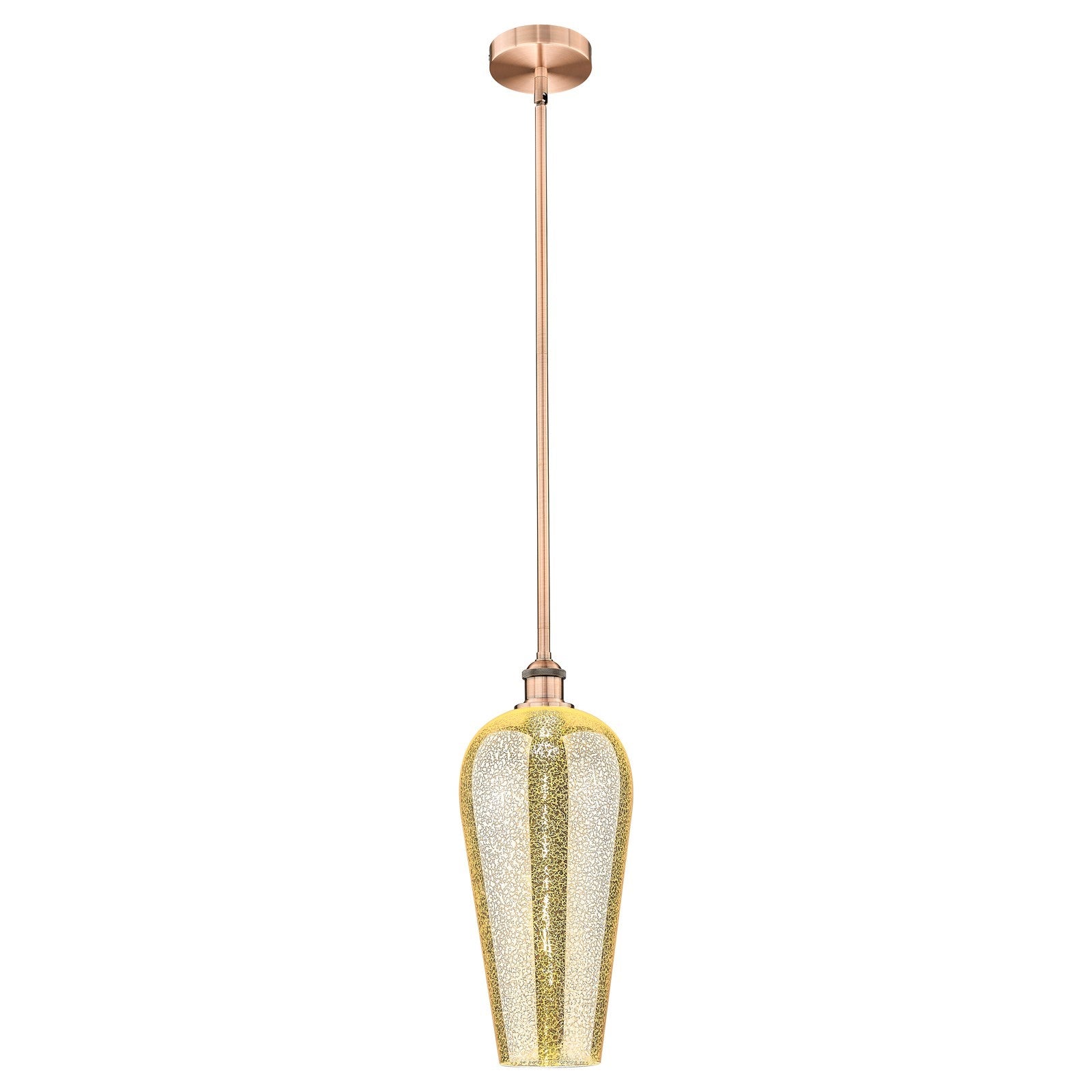 Innovations Chelsea 8in 1-Light Mini Pendant | Industrial Antique Copper Steel and Mercury Glass | Kitchen Island & Dining Room | Model 616-1S-AC-G456-8ME