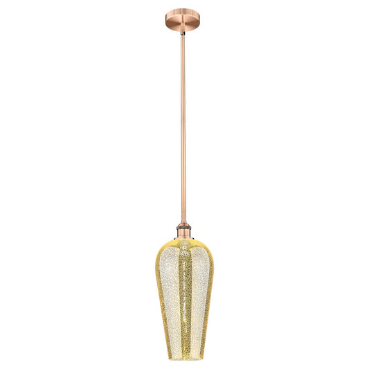 Innovations Chelsea 8in 1-Light Mini Pendant | Industrial Antique Copper Steel and Mercury Glass | Kitchen Island & Dining Room | Model 616-1S-AC-G456-8ME