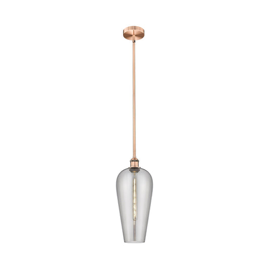 Innovations Chelsea 8in 1-Light Mini Pendant | Industrial Antique Copper and Light Smoke Glass | Kitchen Island & Dining Room | Model 616-1S-AC-G456-8SM
