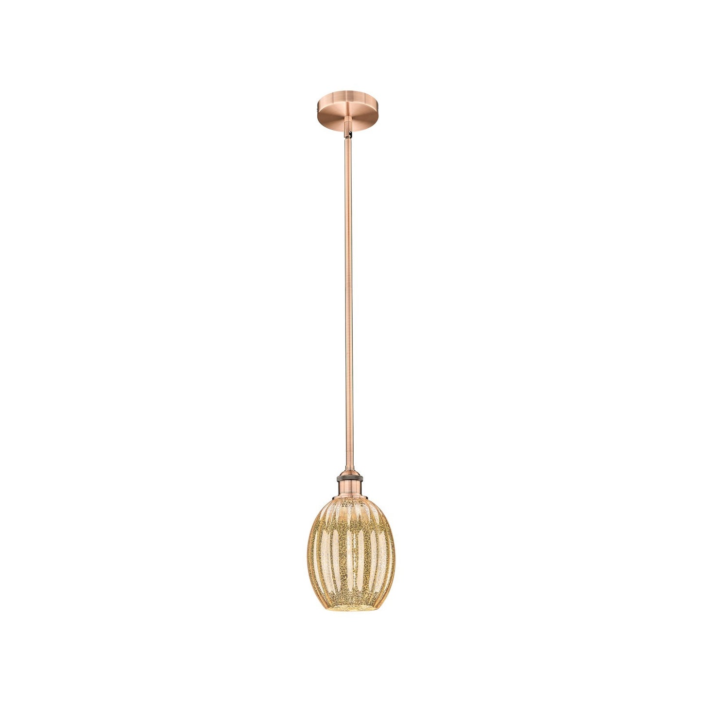 Innovations Preston Bulb 6.25in 1-Light Mini Pendant | Industrial Antique Copper Steel and Mercury Glass | Kitchen Island & | Model 616-1S-AC-G459-6ME