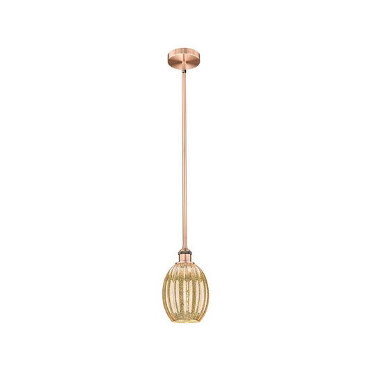 Innovations Preston Bulb 6.25in 1-Light Mini Pendant | Industrial Antique Copper Steel and Mercury Glass | Kitchen Island & | Model 616-1S-AC-G459-6ME