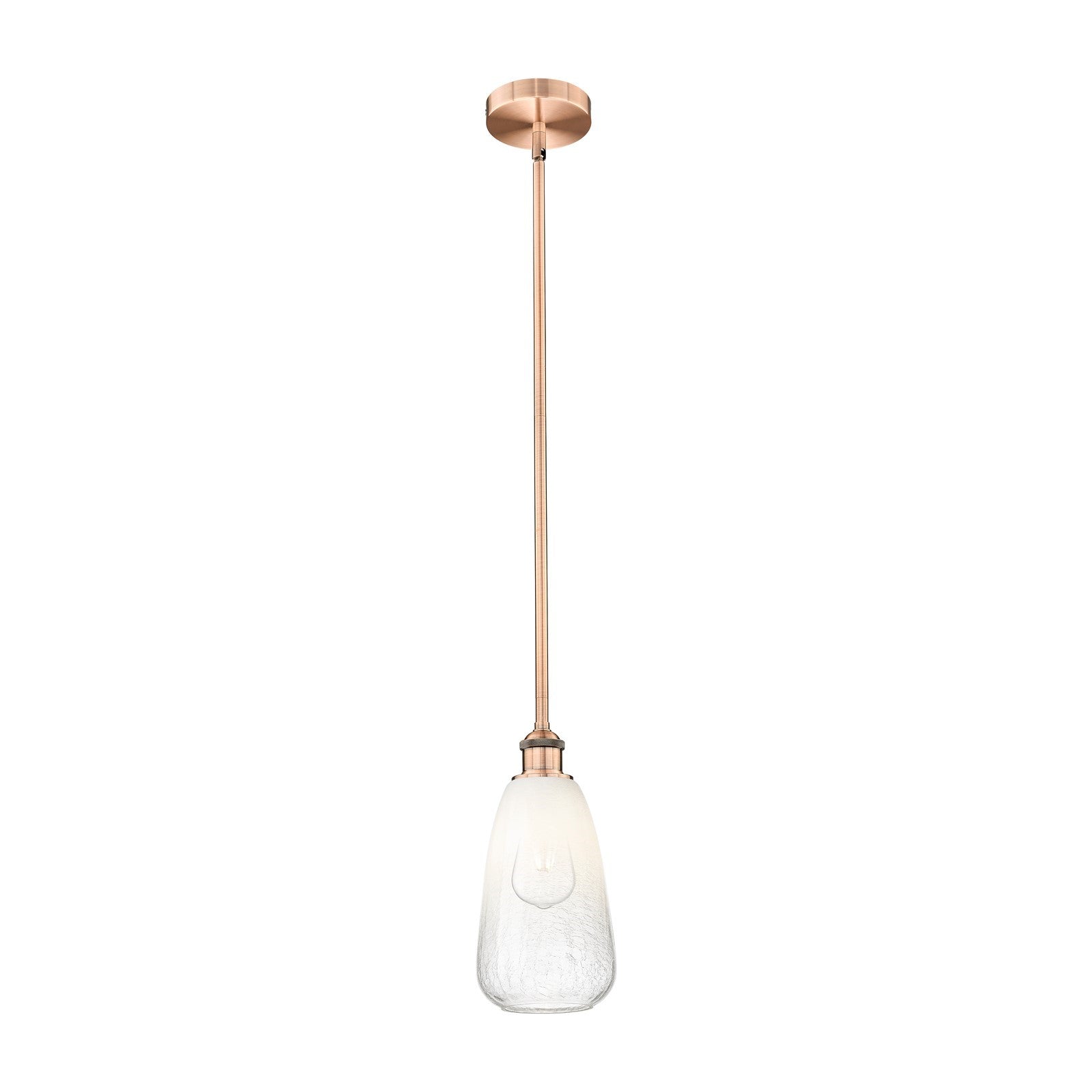 Innovations Brookhaven Almond 6in 1-Light Mini Pendant | Industrial Antique Copper Steel and Opal Glass | Kitchen Island & | Model 616-1S-AC-G480-6OP