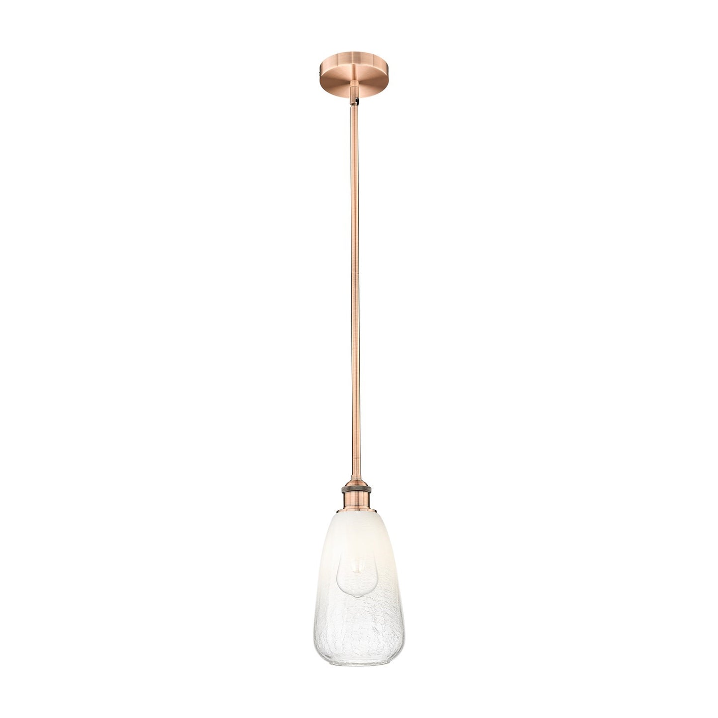 Innovations Brookhaven Almond 6in 1-Light Mini Pendant | Industrial Antique Copper Steel and Opal Glass | Kitchen Island & | Model 616-1S-AC-G480-6OP