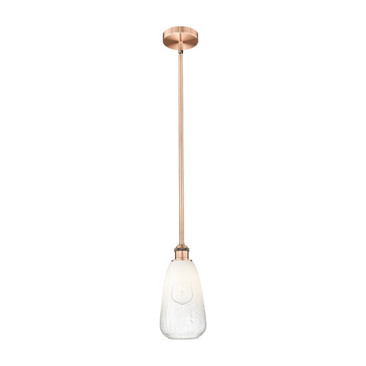 Innovations Brookhaven Almond 6in 1-Light Mini Pendant | Industrial Antique Copper Steel and Opal Glass | Kitchen Island & | Model 616-1S-AC-G480-6OP
