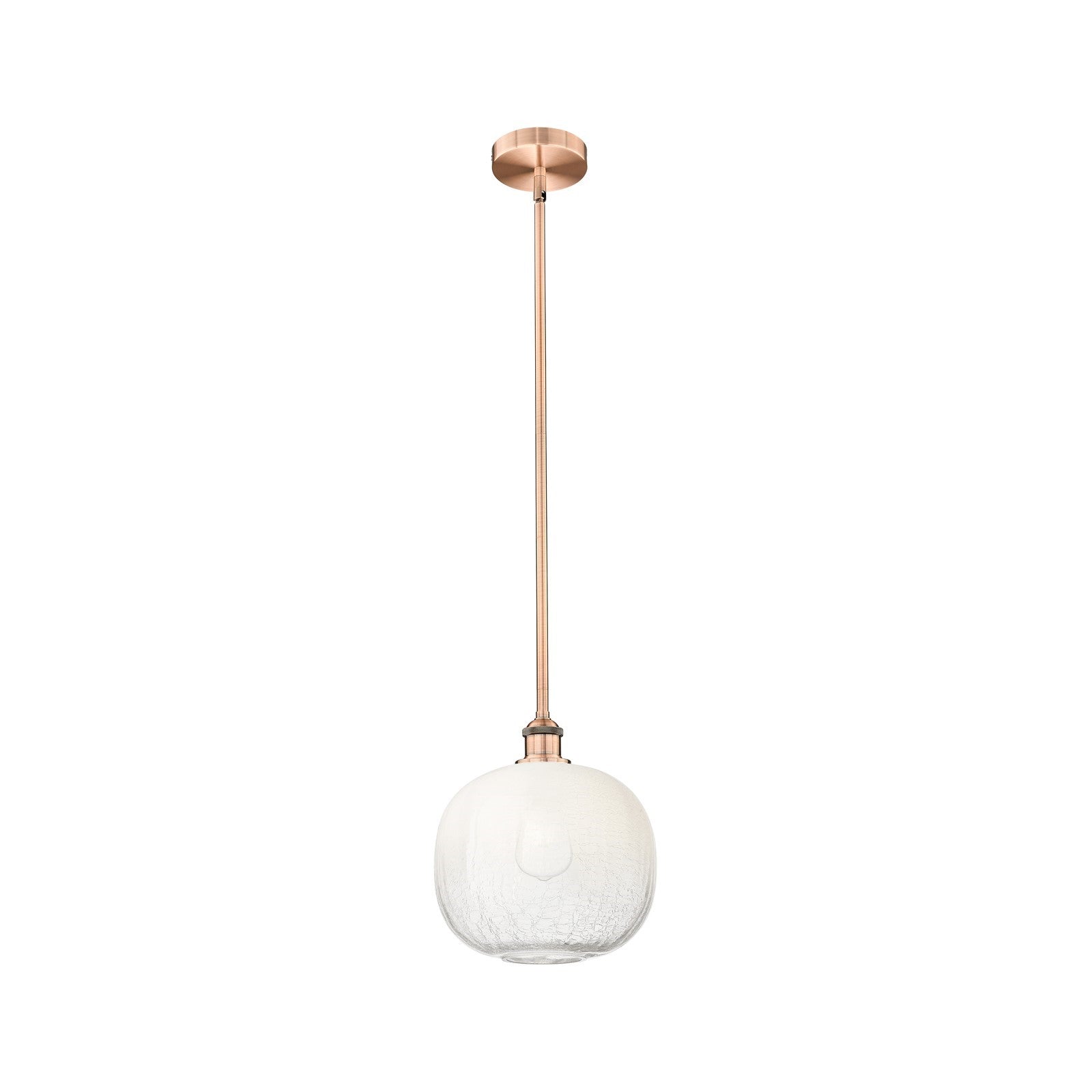 Innovations Brookhaven Sphere 10.5in 1-Light Mini Pendant | Industrial Antique Copper Steel and Opal Glass | Kitchen Island & | Model 616-1S-AC-G481-10OP