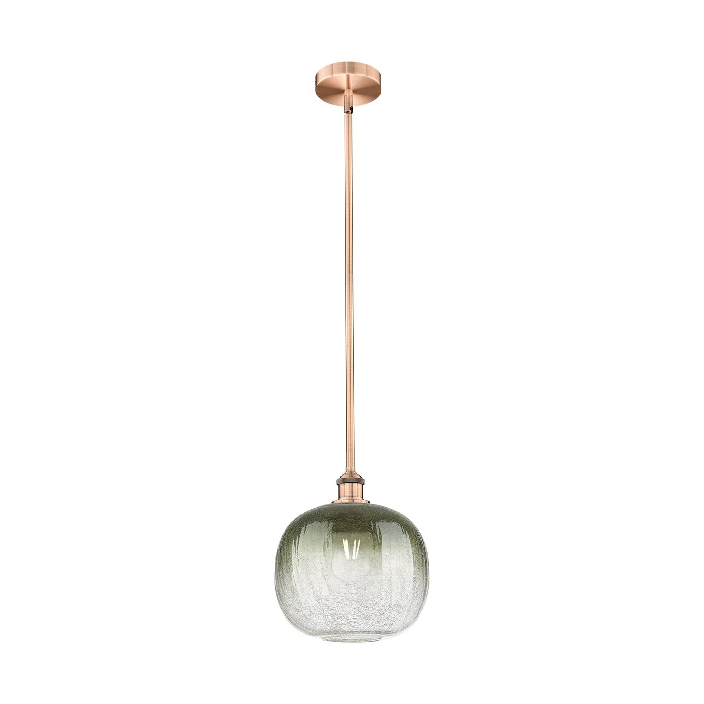 Innovations Brookhaven Sphere 11in 1-Light Mini Pendant | Industrial Antique Copper and Slate Glass | Kitchen Island & Dining | Model 616-1S-AC-G481-10SL