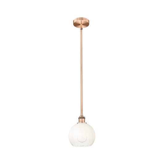 Innovations Brookhaven Globe 8in 1-Light Mini Pendant | Industrial Antique Copper Steel and Opal Glass | Kitchen Island | 7.88 | Model 616-1S-AC-G483-8OP