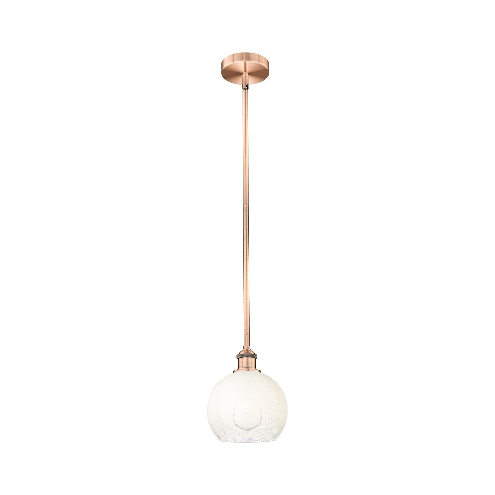 Innovations Brookhaven Globe 8in 1-Light Mini Pendant | Industrial Antique Copper Steel and Opal Glass | Kitchen Island | 7.88 | Model 616-1S-AC-G483-8OP