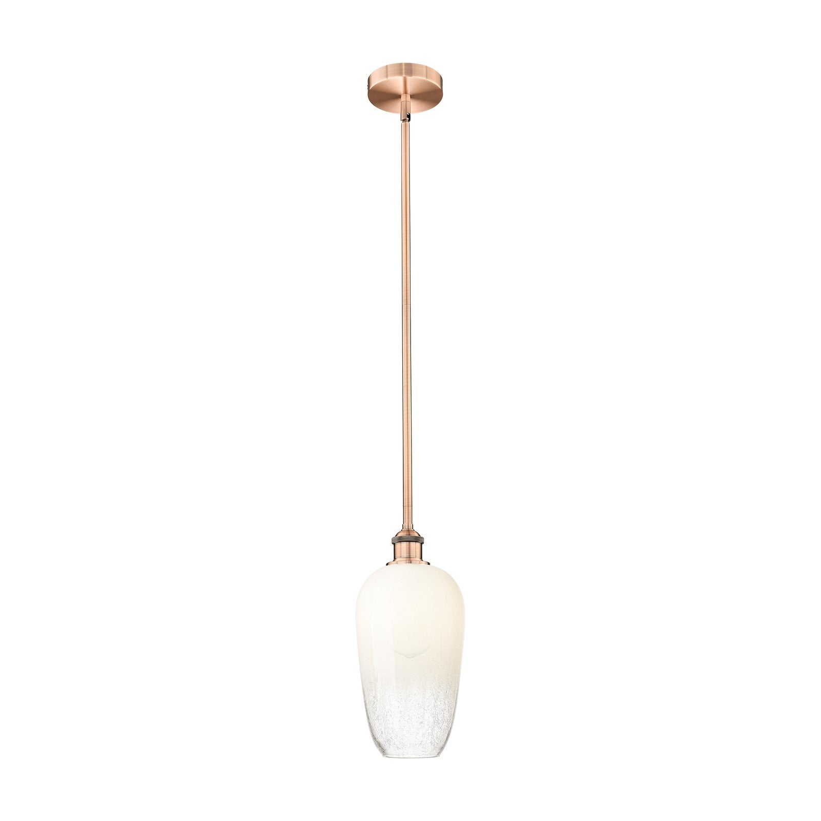 Innovations Brookhaven Flute 7in 1-Light Mini Pendant | Industrial Antique Copper Steel and Opal Glass | Kitchen Island | 7 x 7 | Model 616-1S-AC-G484-7OP