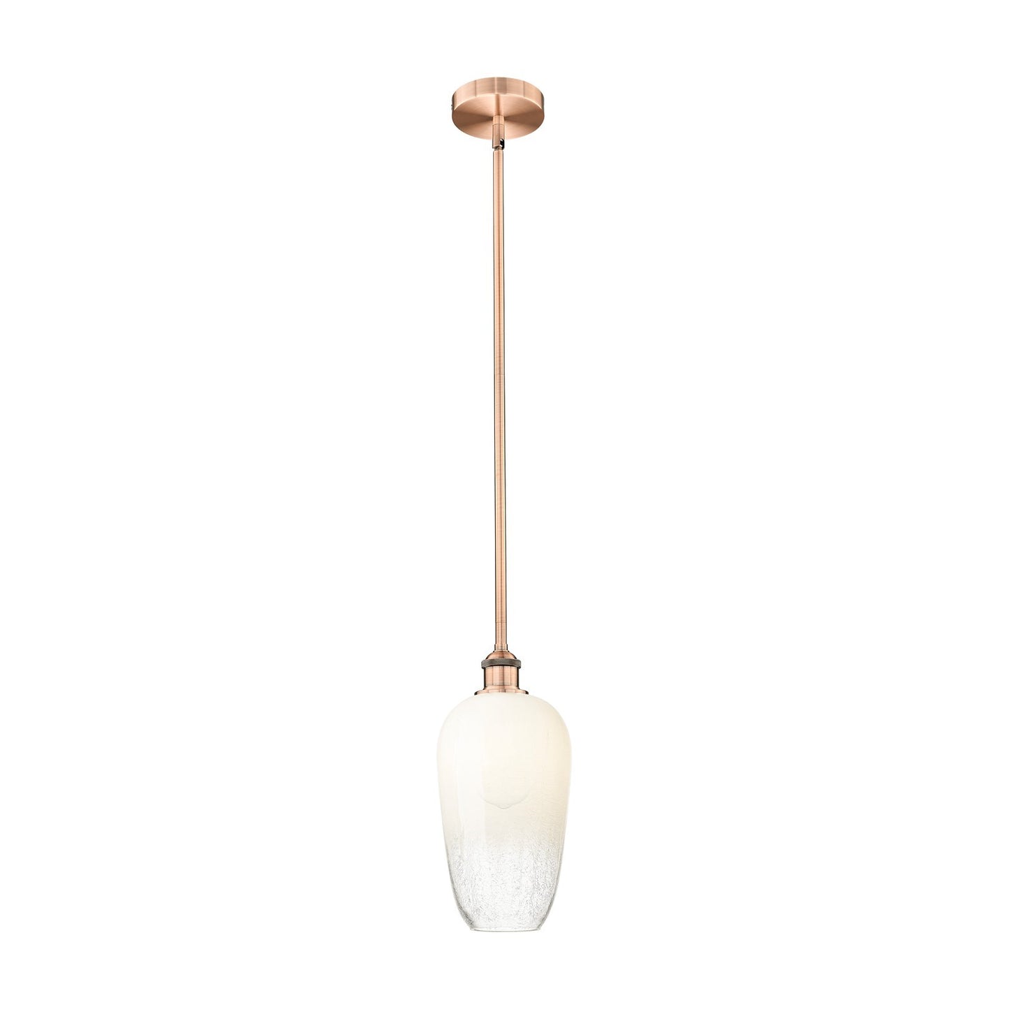 Innovations Brookhaven Flute 7in 1-Light Mini Pendant | Industrial Antique Copper Steel and Opal Glass | Kitchen Island | 7 x 7 | Model 616-1S-AC-G484-7OP