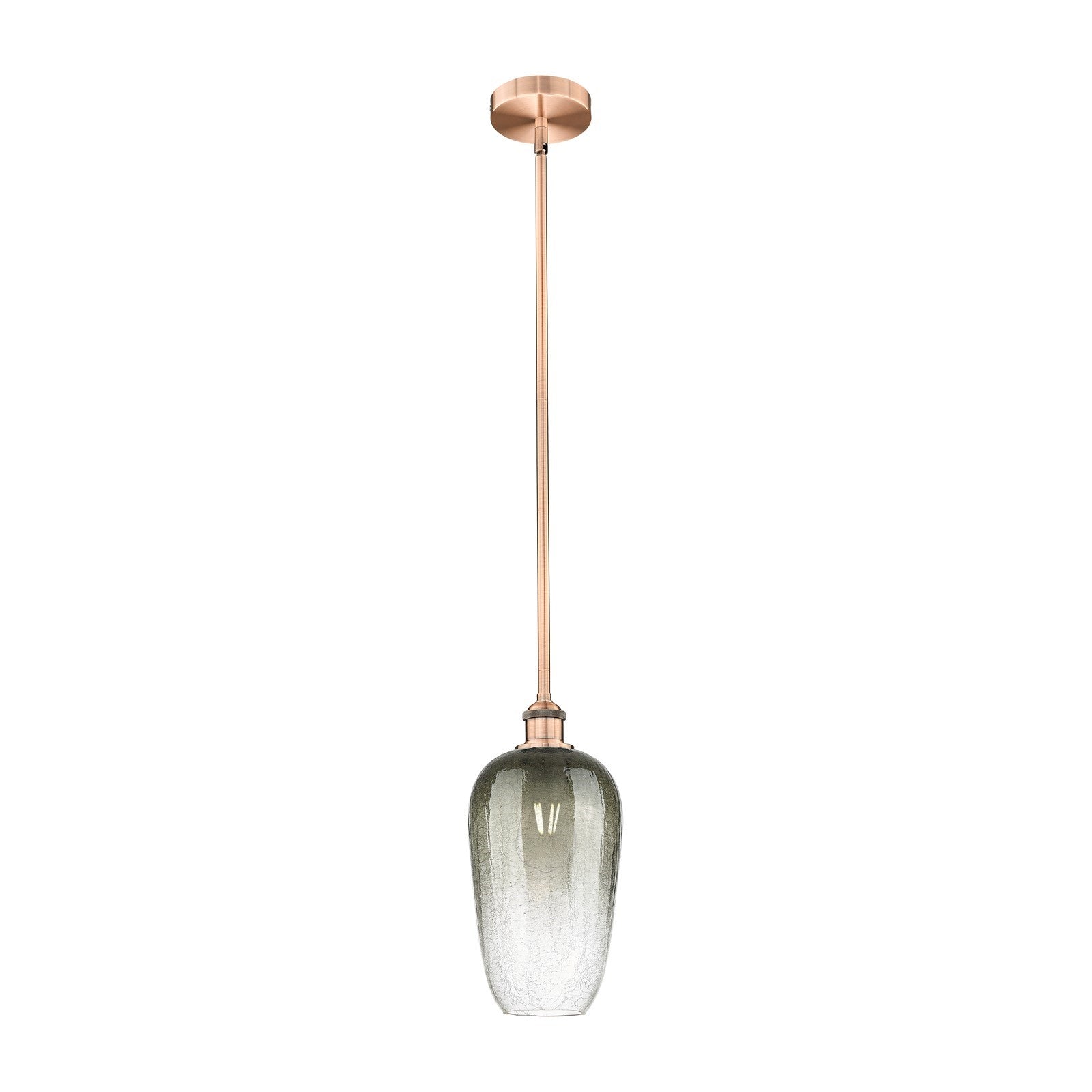 Innovations Brookhaven Flute 7in 1-Light Mini Pendant | Industrial Antique Copper Steel and Slate Glass | Kitchen Island & | Model 616-1S-AC-G484-7SL