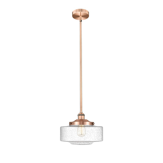 Innovations Bridgeton 12in 1-Light Mini Pendant | Traditional Antique Copper Steel and Seedy Glass | Kitchen Island & Dining | Model 616-1S-AC-G694-12