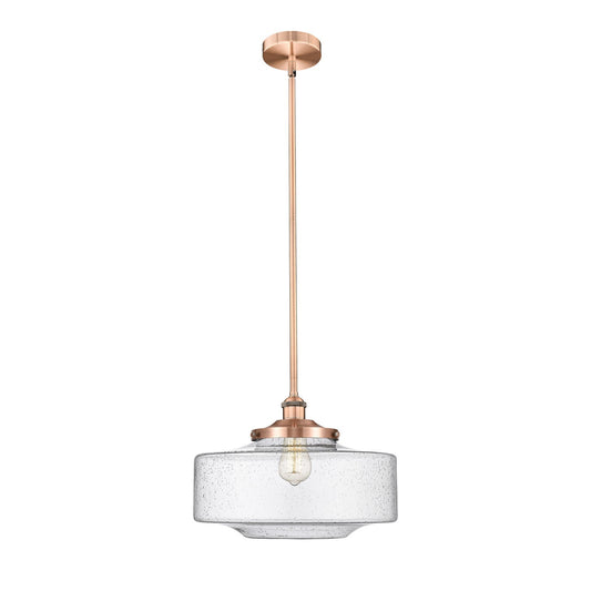Innovations Bridgeton 16in 1-Light Mini Pendant | Traditional Antique Copper Steel and Seedy Glass | Kitchen Island & Dining | Model 616-1S-AC-G694-16