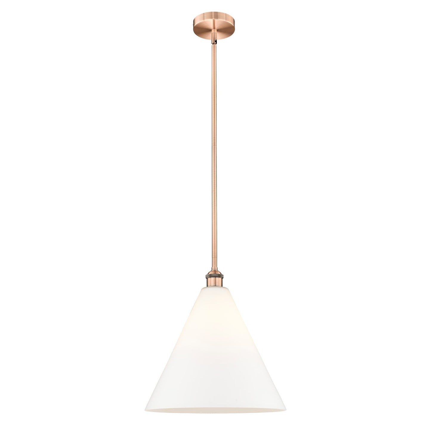 Innovations Berkshire 16in 1-Light Pendant | Industrial Antique Copper Steel and Matte White Glass | Kitchen Island & Dining | Model 616-1S-AC-GBC-161