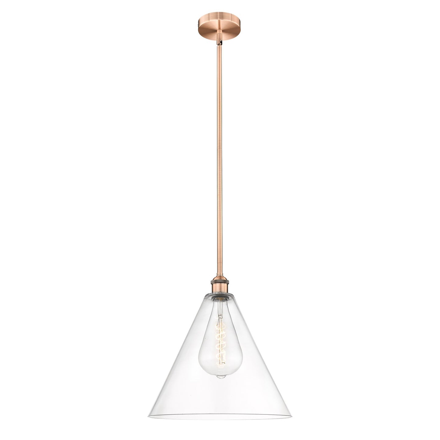 Innovations Berkshire 16in 1-Light Pendant | Industrial Antique Copper Steel and Clear Glass | Kitchen Island & Dining Room | 16 | Model 616-1S-AC-GBC-162