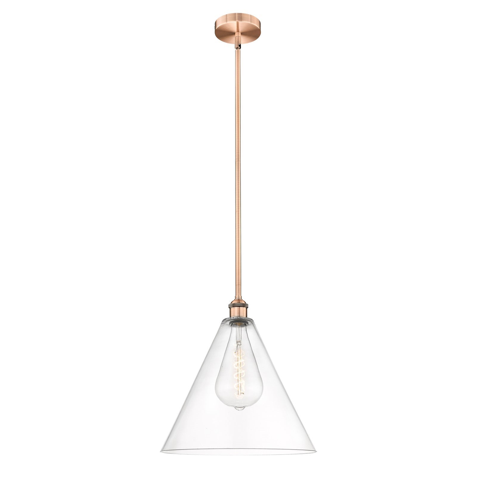 Innovations Berkshire 16in 1-Light Pendant | Industrial Antique Copper Steel and Clear Glass | Kitchen Island & Dining Room | 16 | Model 616-1S-AC-GBC-162