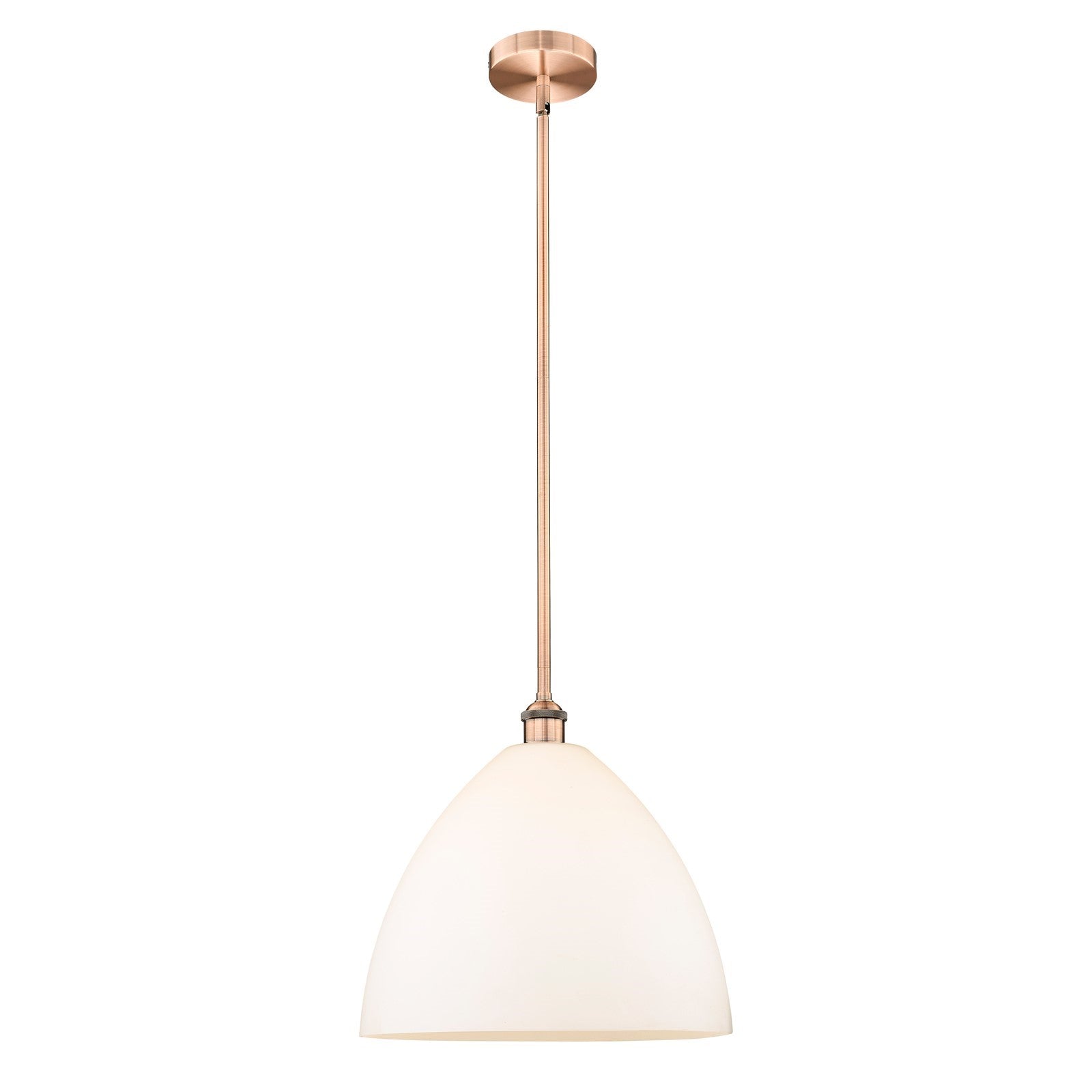 Innovations Bristol 16in 1-Light Pendant | Industrial Antique Copper Steel and Matte White Glass | Kitchen Island & Dining Room | Model 616-1S-AC-GBD-161