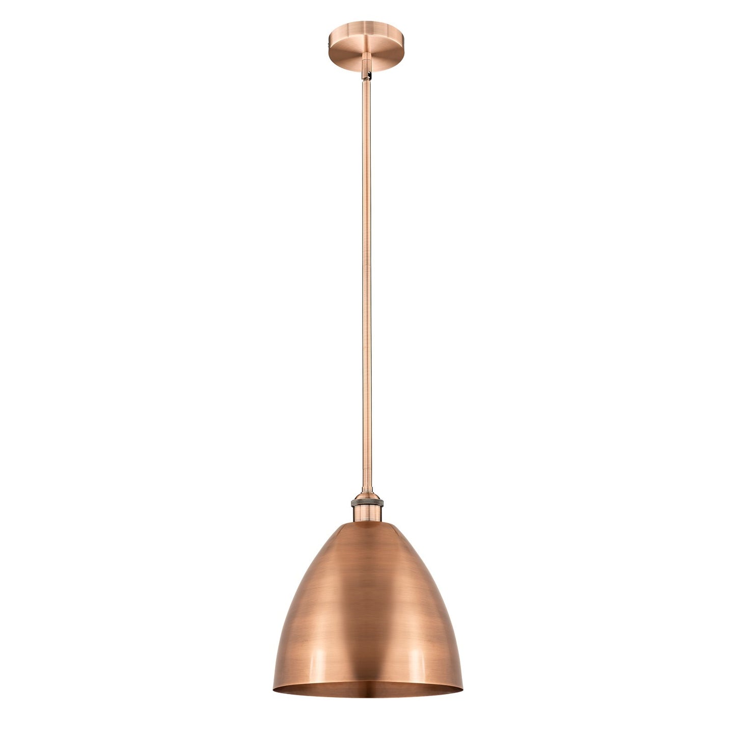 Innovations Bristol 12in 1-Light Mini Pendant | Industrial Antique Copper Steel and Antique Copper Metal | Kitchen Island | 12 | Model 616-1S-AC-MBD-12-AC