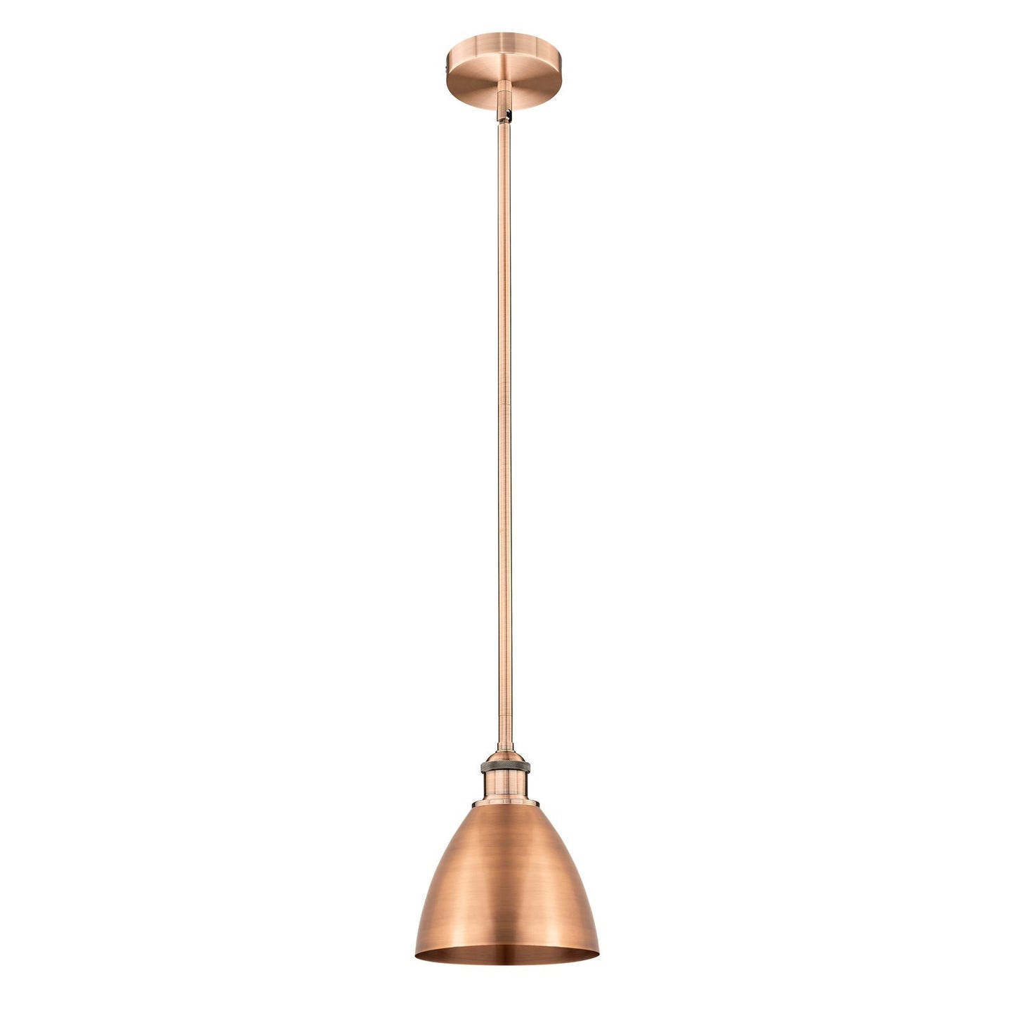 Innovations Bristol 8in 1-Light Mini Pendant | Industrial Antique Copper Steel and Cast Brass | Kitchen Island & Dining Room | Model 616-1S-AC-MBD-75-AC