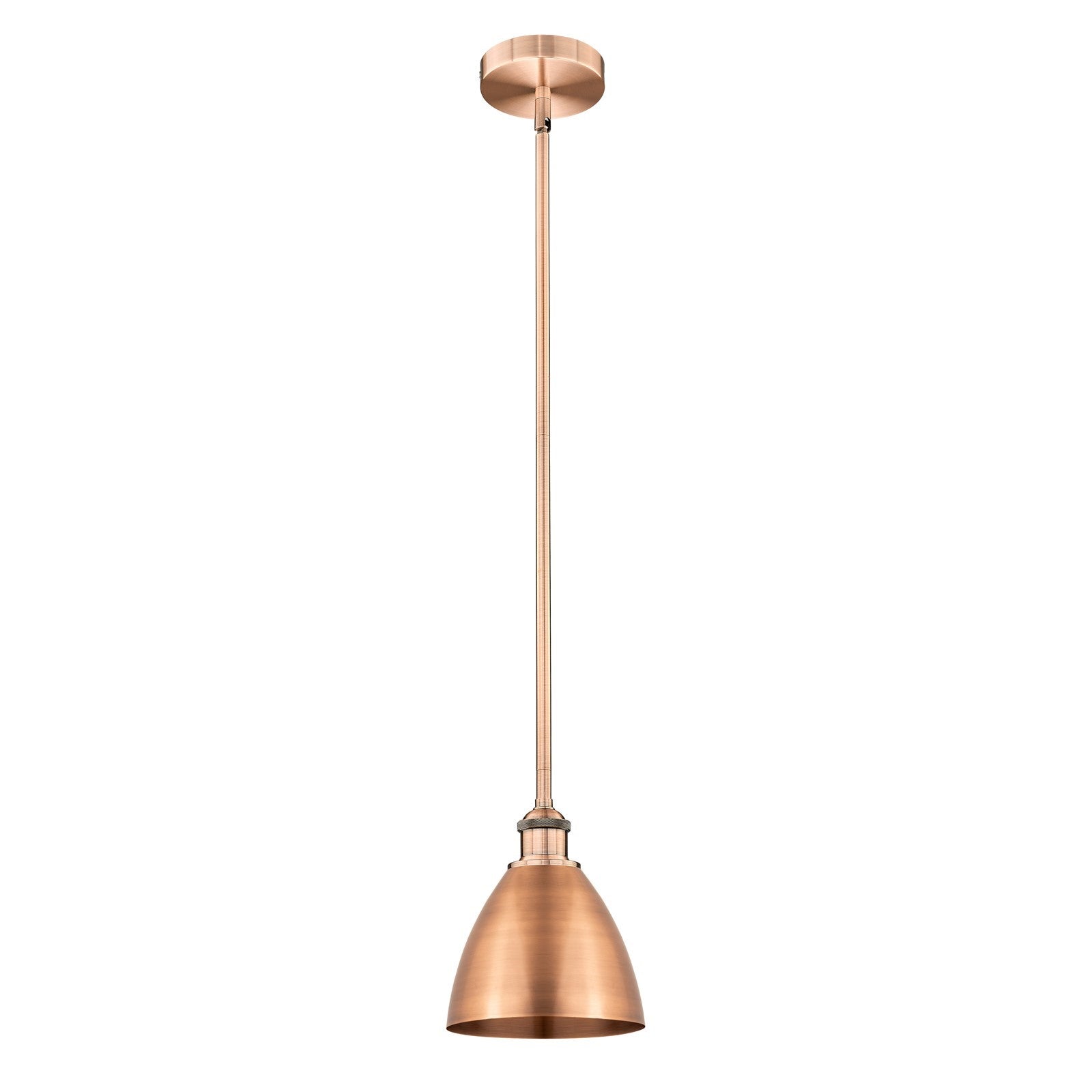 Innovations Bristol 8in 1-Light Mini Pendant | Industrial Antique Copper Steel and Cast Brass | Kitchen Island & Dining Room | Model 616-1S-AC-MBD-75-AC