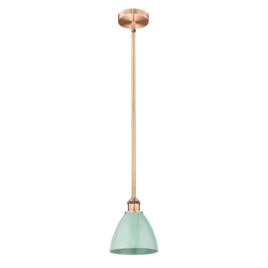 Innovations Plymouth 8in 1-Light Mini Pendant | Industrial Antique Copper and Matte Seafoam Metal | Kitchen Island | 7.5 x 7.5 | Model 616-1S-AC-MBD-75-SF