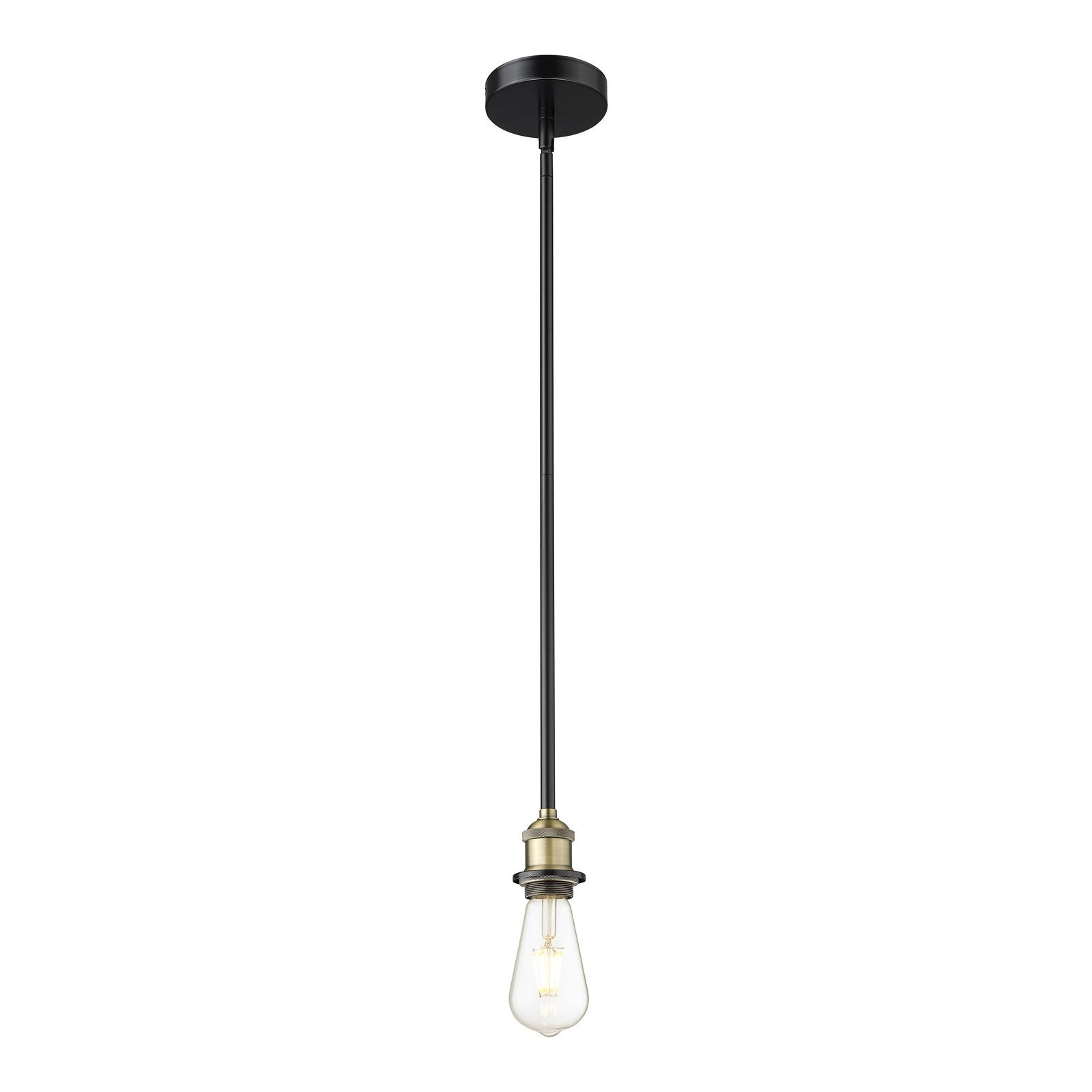 Innovations Edison 2in 1-Light Mini Pendant | Industrial Black Antique Brass Steel | Kitchen Island & Accent Light | Damp Rated, 120V | Model 616-1S-BAB
