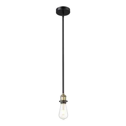 Innovations Edison 2in 1-Light Mini Pendant | Industrial Black Antique Brass Steel | Kitchen Island & Accent Light | Damp Rated, 120V | Model 616-1S-BAB
