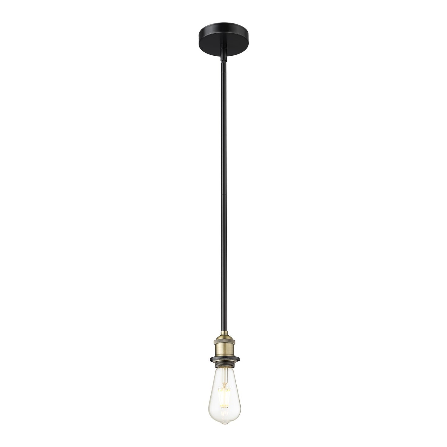 Innovations Edison 2in 1-Light Mini Pendant | Industrial Black Antique Brass Steel | Kitchen Island & Accent Light | Damp Rated, 120V | Model 616-1S-BAB