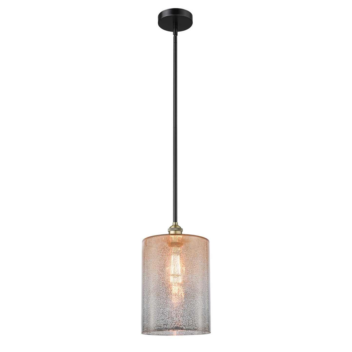 Innovations Cobbleskill 9in 1-Light Mini Pendant | Industrial Black Antique Brass and Mercury Glass | Kitchen Island & Dining | Model 616-1S-BAB-G116-L