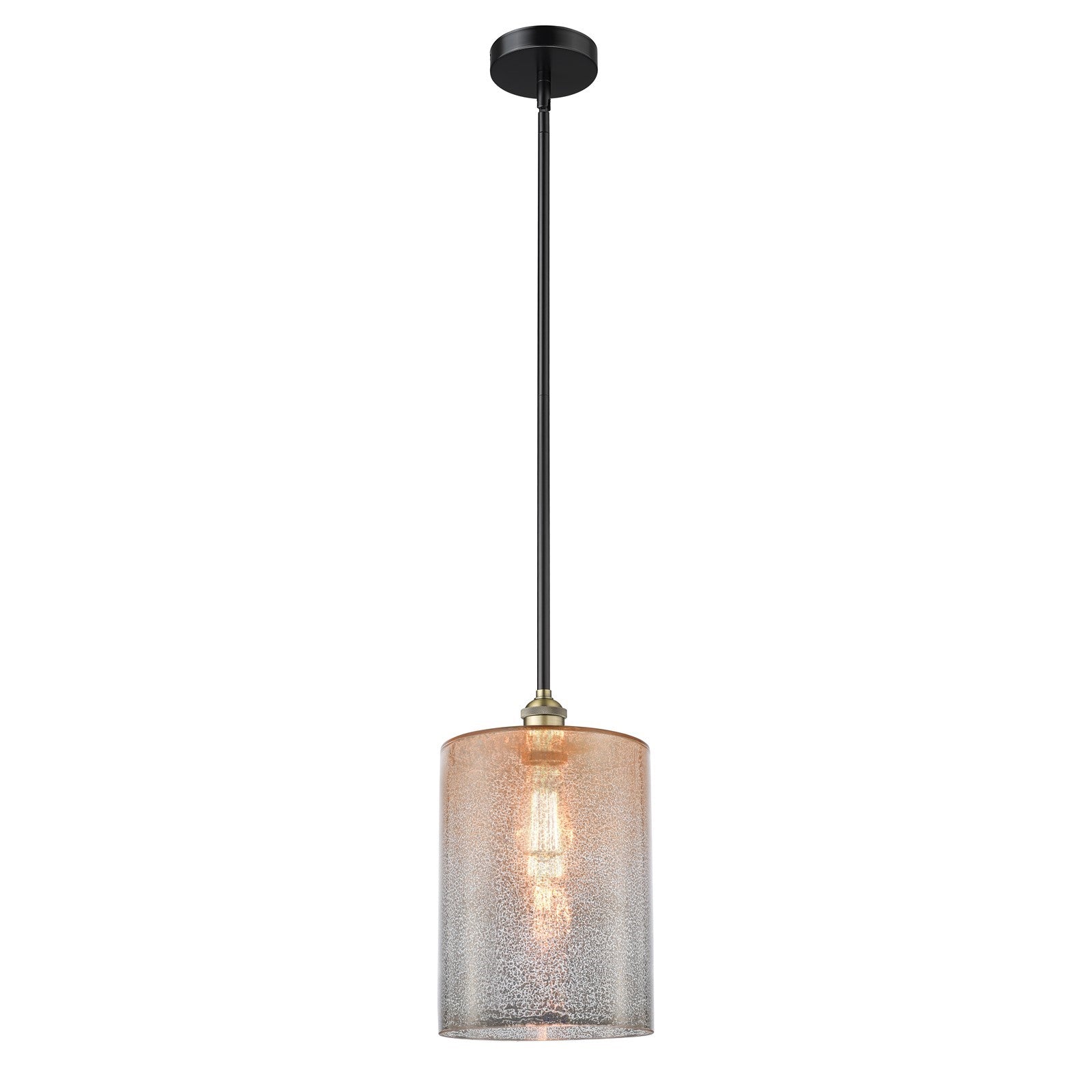 Innovations Cobbleskill 9in 1-Light Mini Pendant | Industrial Black Antique Brass and Mercury Glass | Kitchen Island & Dining | Model 616-1S-BAB-G116-L