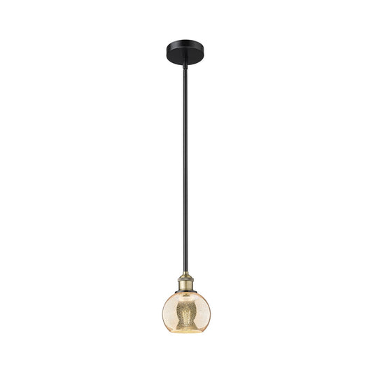 Innovations Athens 6in 1-Light Mini Pendant | Industrial Black Antique Brass and Mercury Glass | Kitchen Island | 5.88 x 5.88 x | Model 616-1S-BAB-G128-6