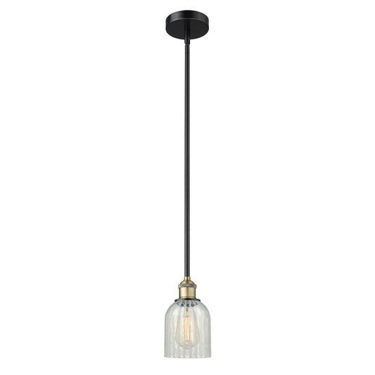 Innovations Caledonia 5in 1-Light Mini Pendant | Industrial Black Antique Brass Steel and Mouchette Glass | Kitchen Island & | Model 616-1S-BAB-G2511