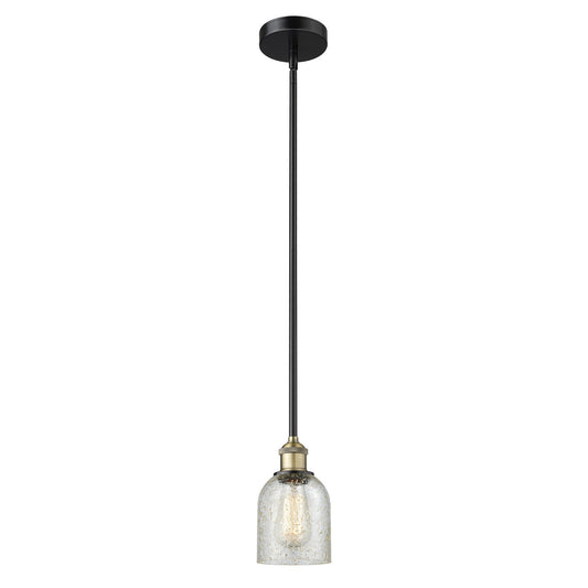 Innovations Caledonia 5in 1-Light Mini Pendant | Industrial Black Antique Brass and Mica Glass | Kitchen Island & Dining Room | Model 616-1S-BAB-G259