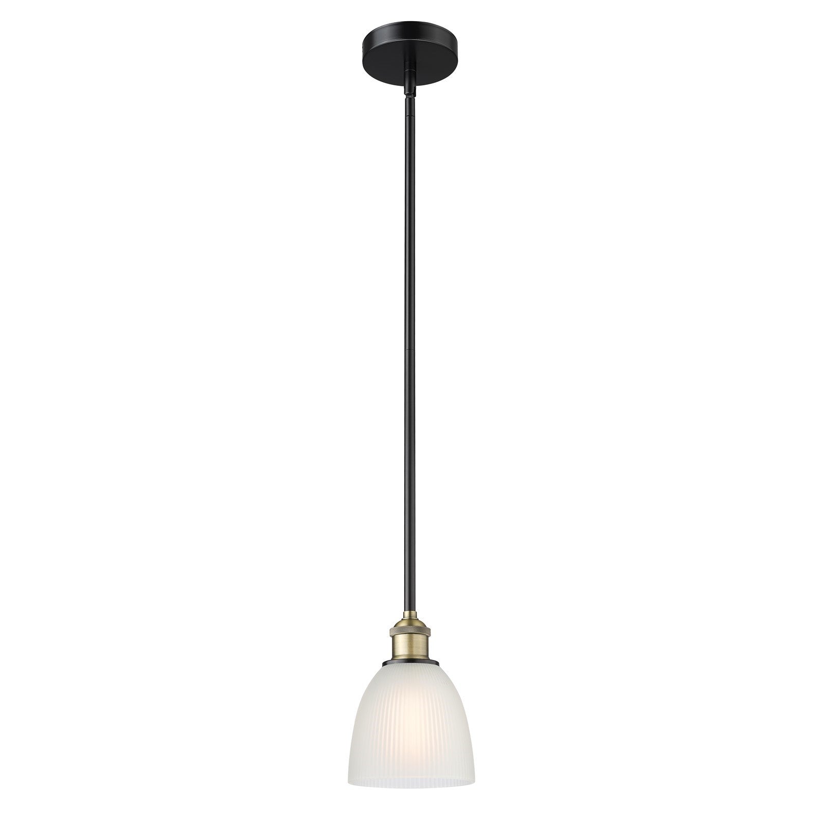 Innovations Castile 6in 1-Light Mini Pendant | Industrial Black Antique Brass and White Glass | Kitchen Island & Dining Room | Model 616-1S-BAB-G381