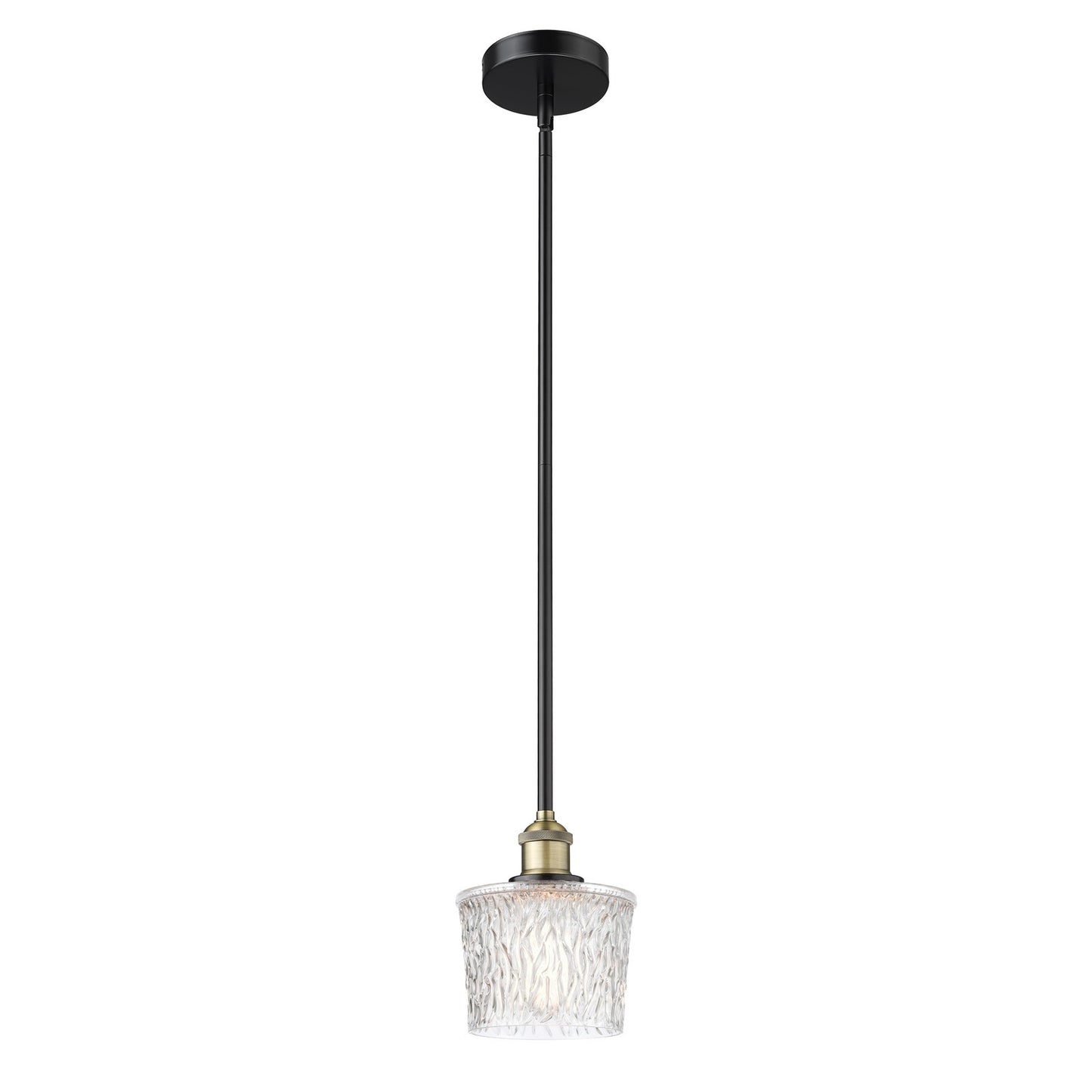 Innovations Niagara 7in 1-Light Mini Pendant | Industrial Black Antique Brass and Clear Glass | Kitchen Island & Dining Room | 6.5 | Model 616-1S-BAB-G402